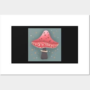 Trippy Mushroom - Pink Ice-cream Posters and Art